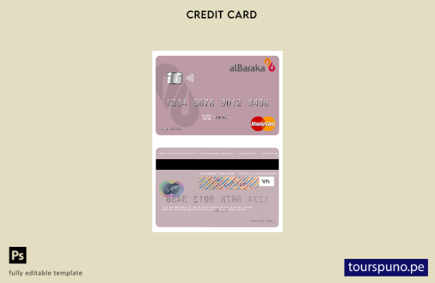 lista para imprimir la plantilla mastercard del Banco Siria Al Baraka